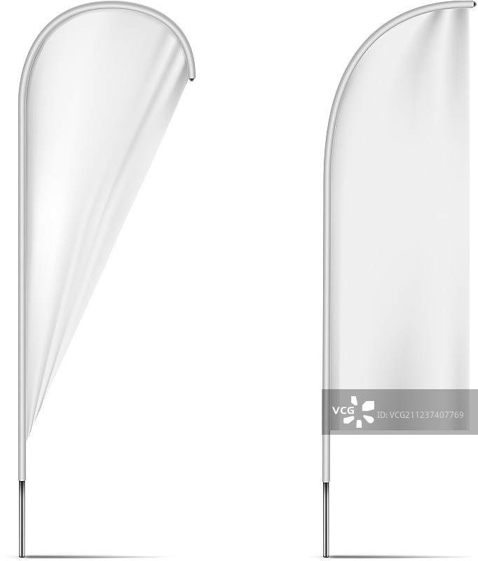 白色沙滩旗帜合集图片素材