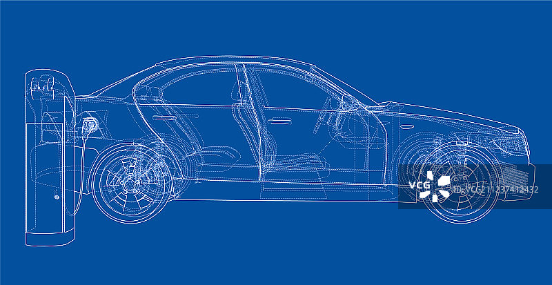 电动汽车充电站草图图片素材