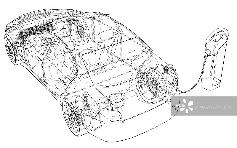 电动汽车充电站草图图片素材