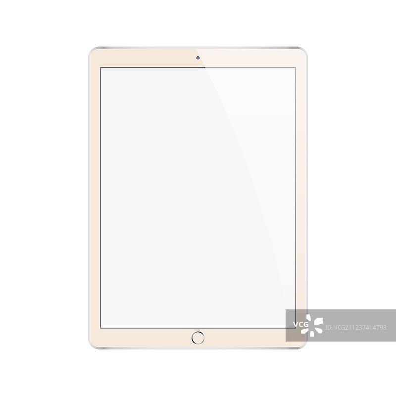 金色iPad风格平板电脑和手写笔图片素材