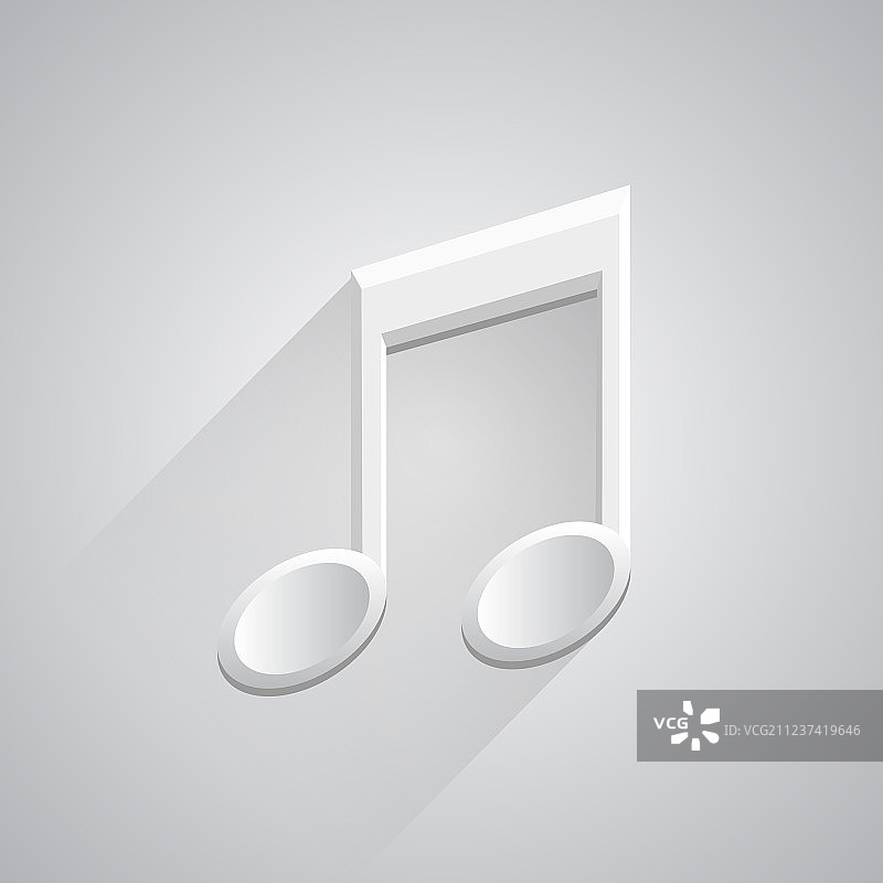 白色背景上的3D音符图标图片素材