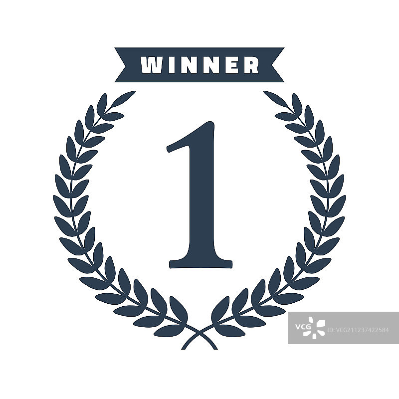 月桂花环图标上的白色背景图片素材