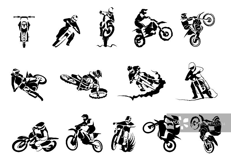 极限摩托车大型套装14x越野摩托车图片素材