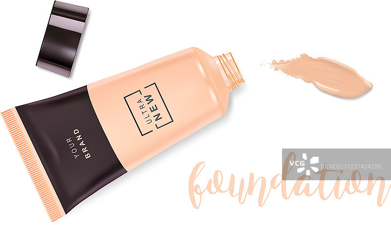 化妆品塑料软管粉底霜容器图片素材