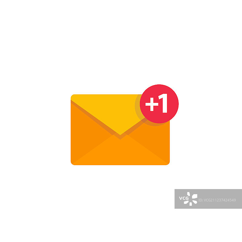 白色背景上的电子邮件短信接收消息图标图片素材