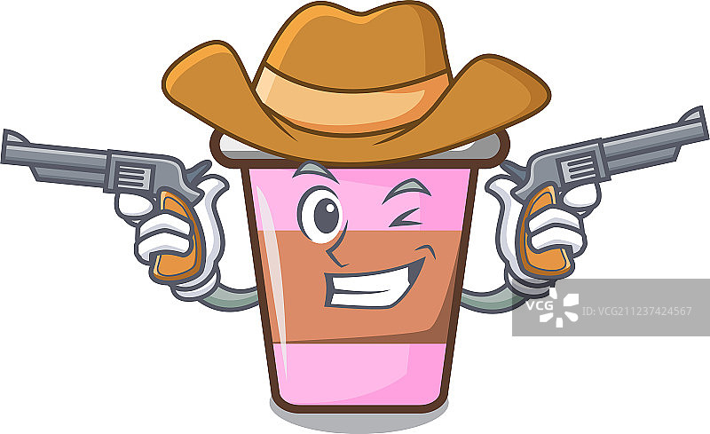 卡通牛仔咖啡杯图片素材