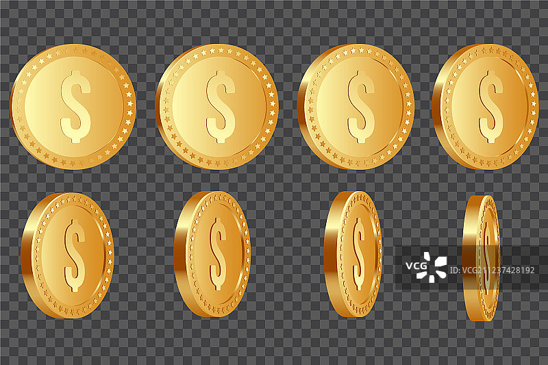 3D美元硬币合集图片素材