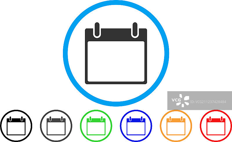 圆形日历叶子图标图片素材