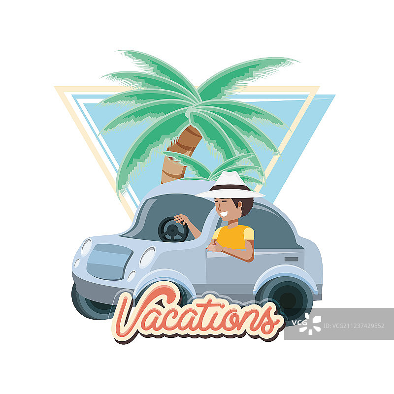 男人驾驶汽车旅行度假图片素材