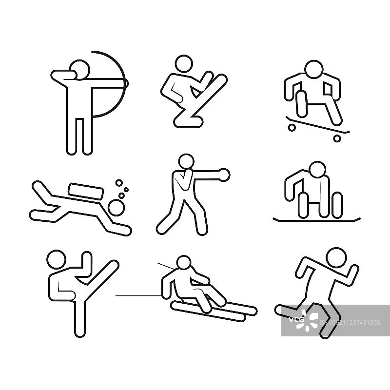 运动抽象轮廓符号图形合集图片素材