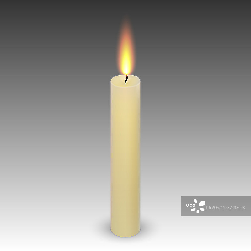 逼真石蜡燃烧蜡烛图片素材
