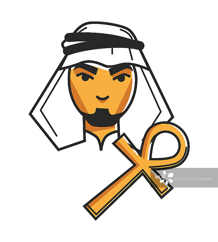 穿着传统服装和黄金的埃及贝都因人图片素材