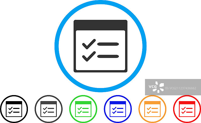 已完成事项日历页面圆形图标图片素材