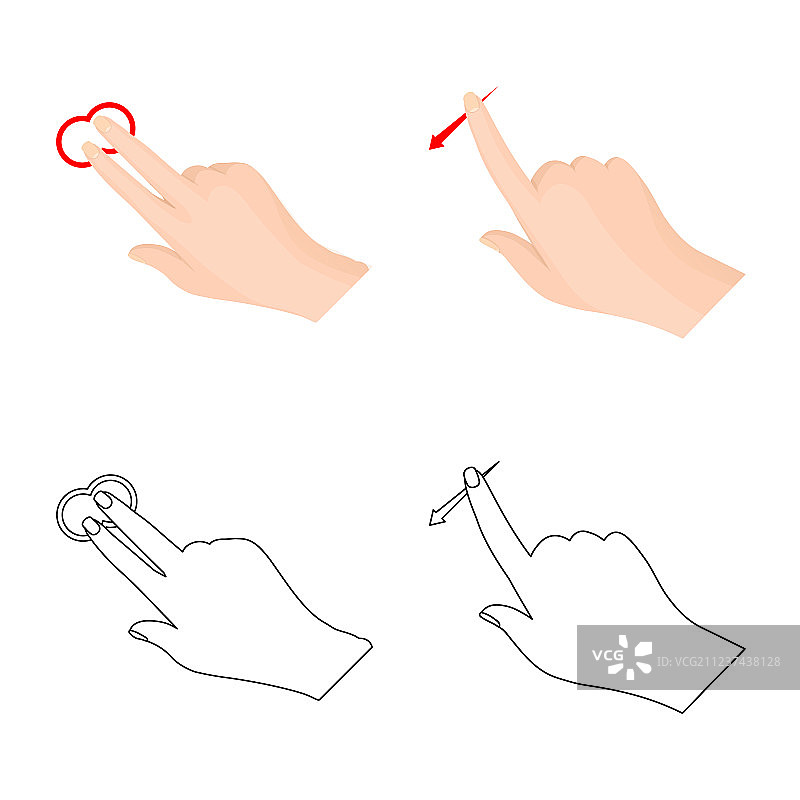 触摸屏和手部图标设计图片素材