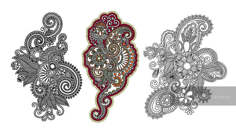 印度民族风佩斯利花纹图片素材