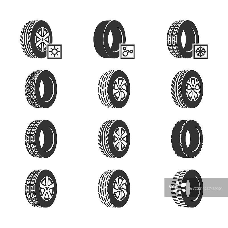 汽车轮胎车轮磁盘汽车服务图标图片素材