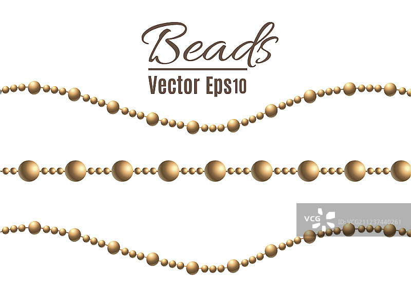 一串美丽的金色珠子图片素材