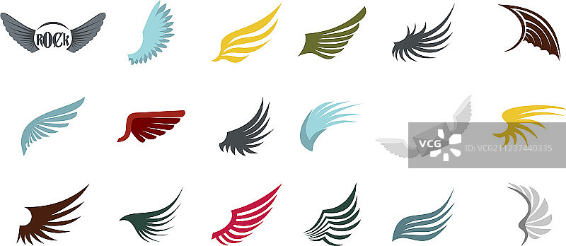 扁平风格机翼图标合集图片素材