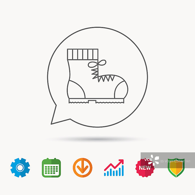 靴子图标：徒步或工作鞋标志图片素材