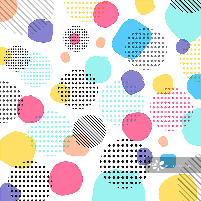 抽象现代柔和色彩黑点图案图片素材