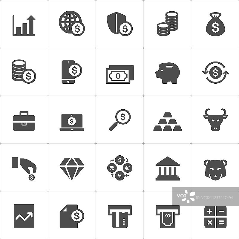货币金融实体图标合集图片素材