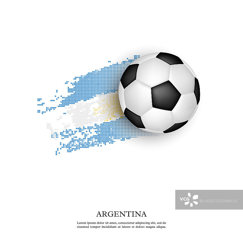 足球在阿根廷国旗上图片素材
