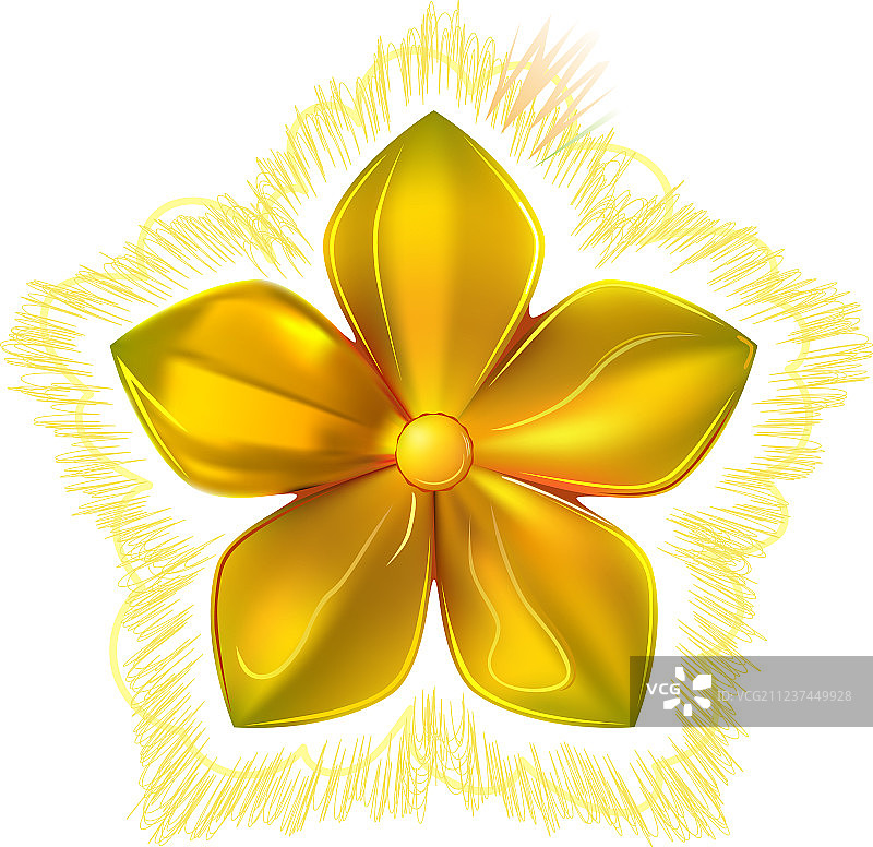 金色金属花卉五瓣图案图片素材