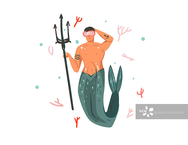 手绘抽象卡通夏季图案图片素材