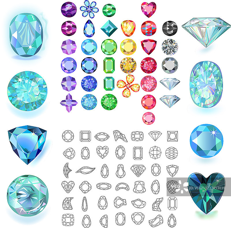 彩色宝石图片素材