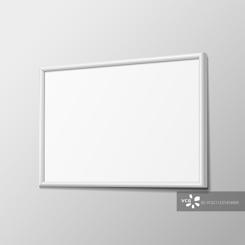 逼真白色横向画框图片素材