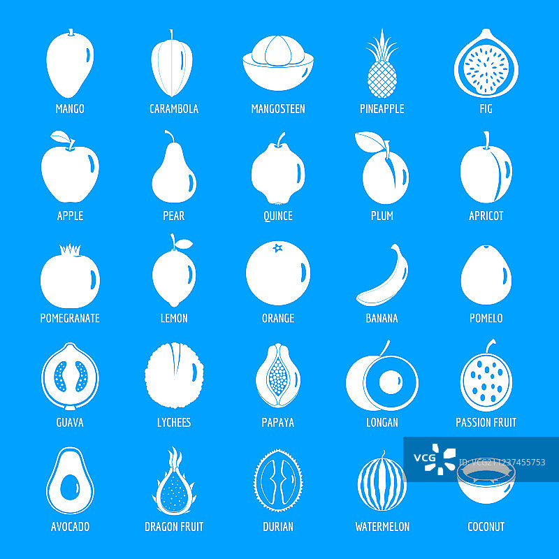 简约风格水果图标集图片素材