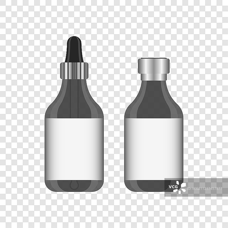 带有移液管计量的逼真广口瓶图片素材