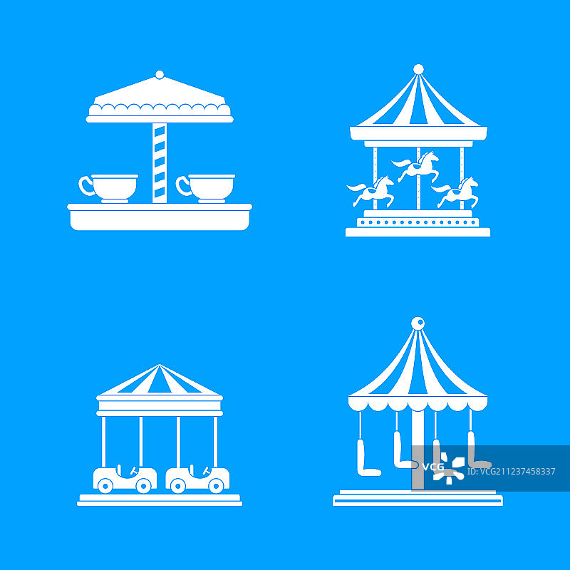 旋转木马嘉年华马匹图标简约风格图片素材