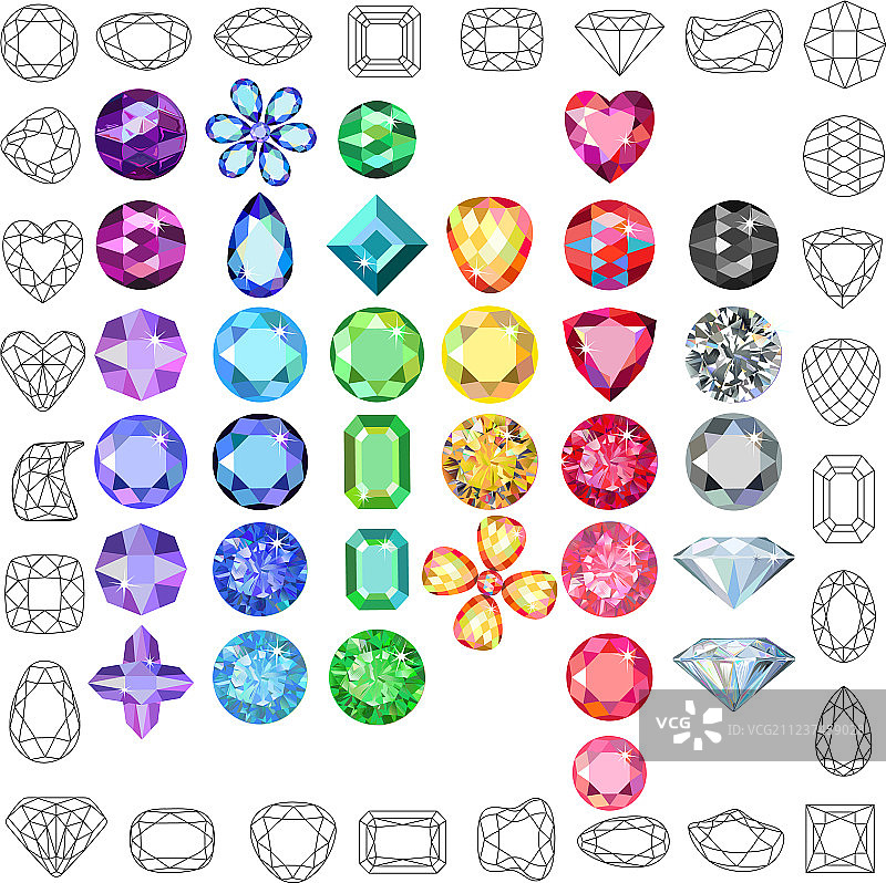 彩色宝石图片素材