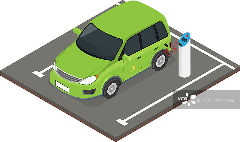 2.5D电动汽车充电图片素材