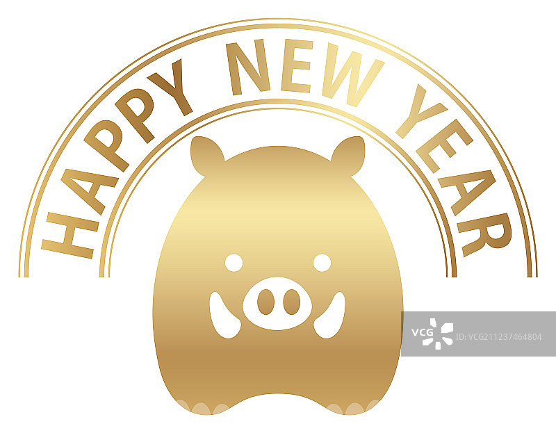 带有新年标志的野猪图标图片素材