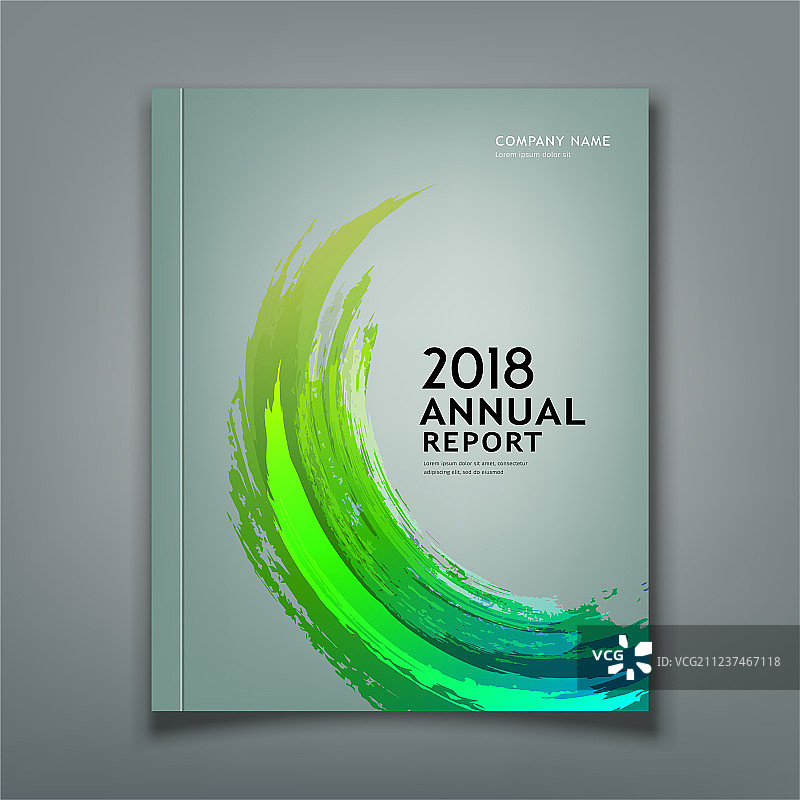 年度报告封面油漆刷绿色设计图片素材