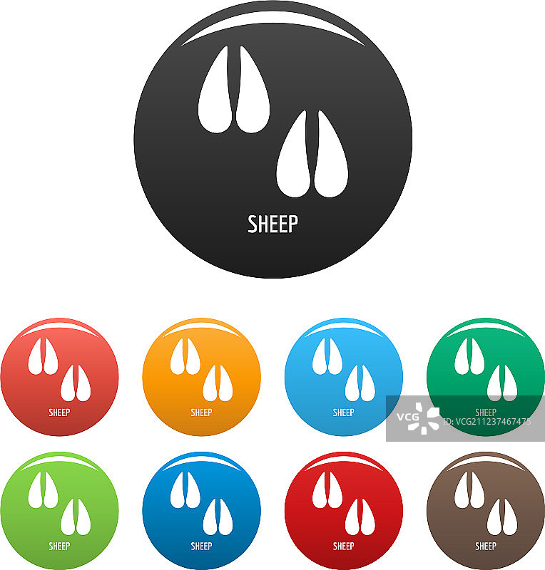 绵羊步进图标集（彩色）图片素材