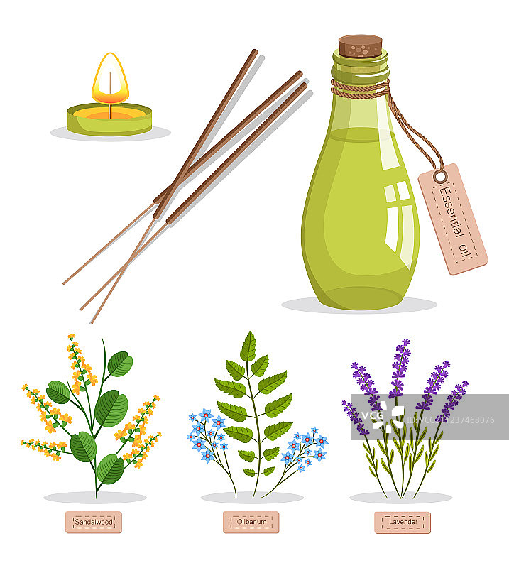 檀香木和乳香套装图片素材