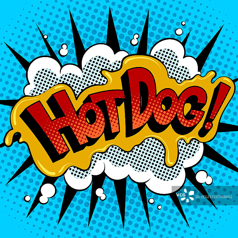 热狗文字漫画波普艺术图片素材