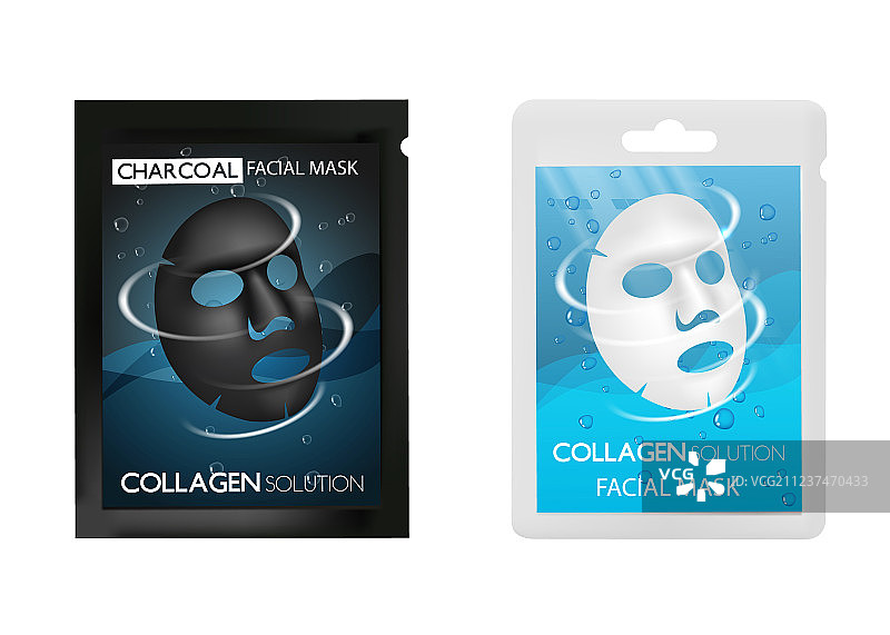 面膜包装逼真模型套件图片素材