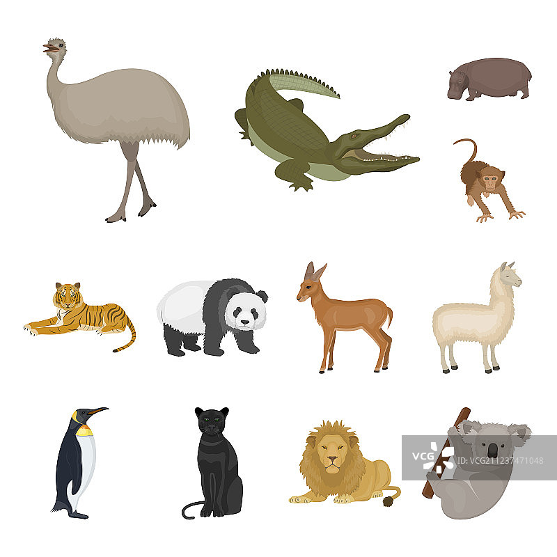 卡通动物图标合集图片素材