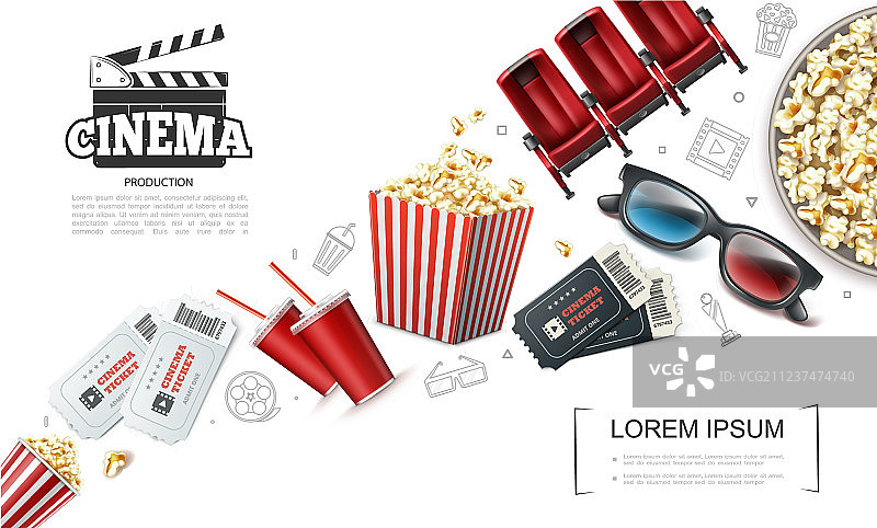 逼真的电影摄影元素构图图片素材