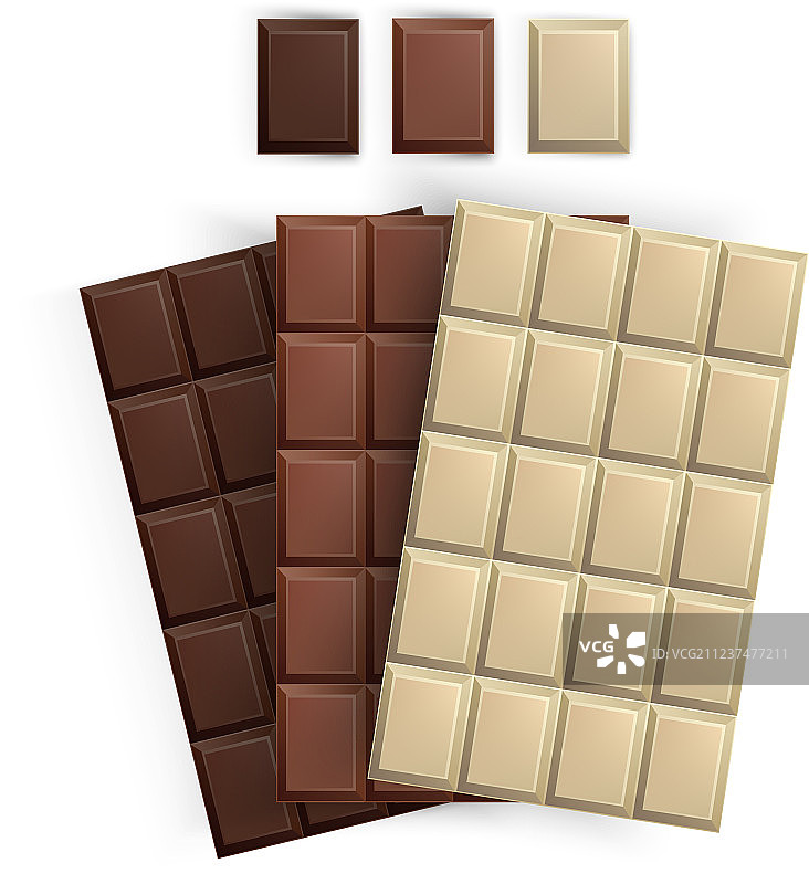 逼真巧克力棒包装隔离套装图片素材
