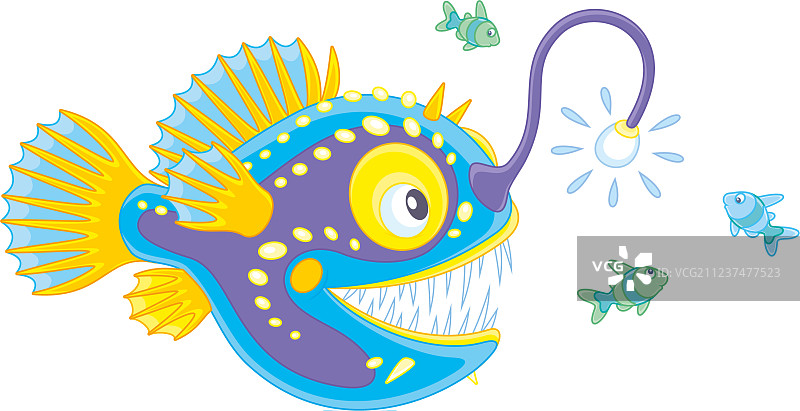 安康鱼捕食小鱼图片素材