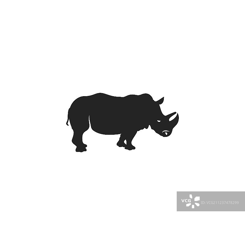 犀牛黑色图标剪影符号图片素材