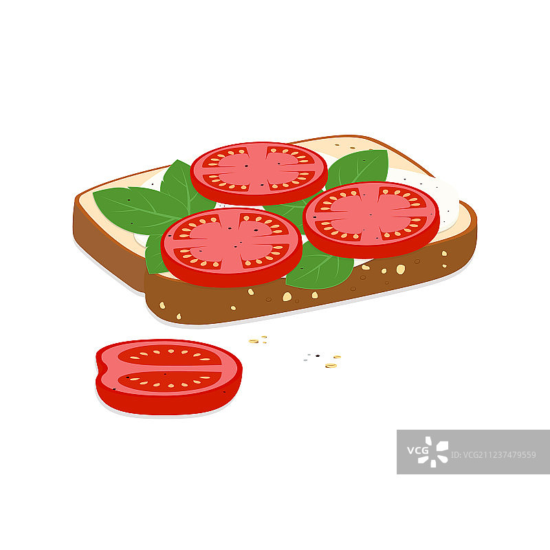 马苏里拉奶酪番茄吐司图片素材