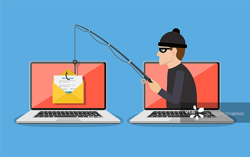 网络钓鱼诈骗黑客攻击图片素材