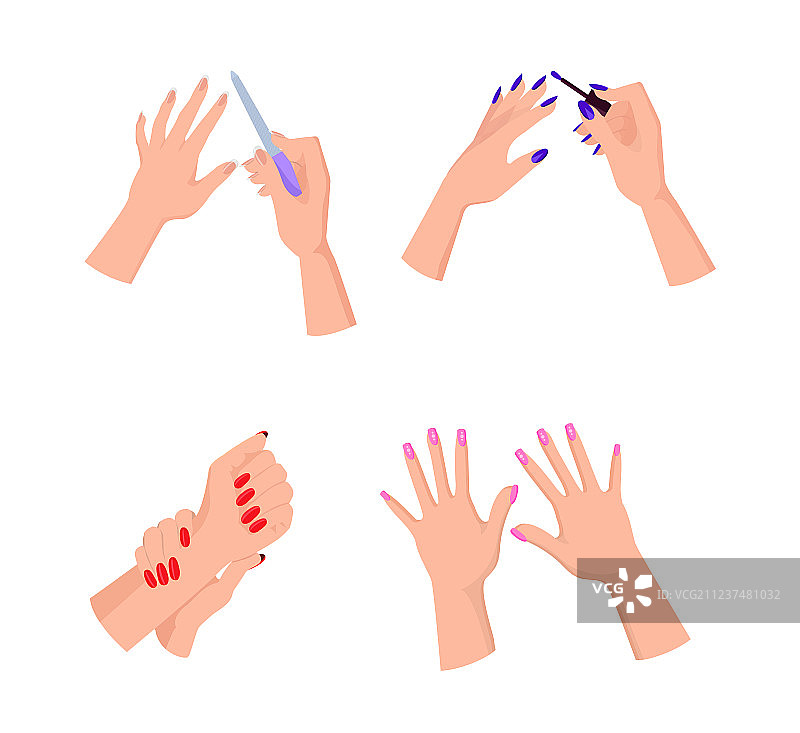 美甲双手和指甲油图片素材