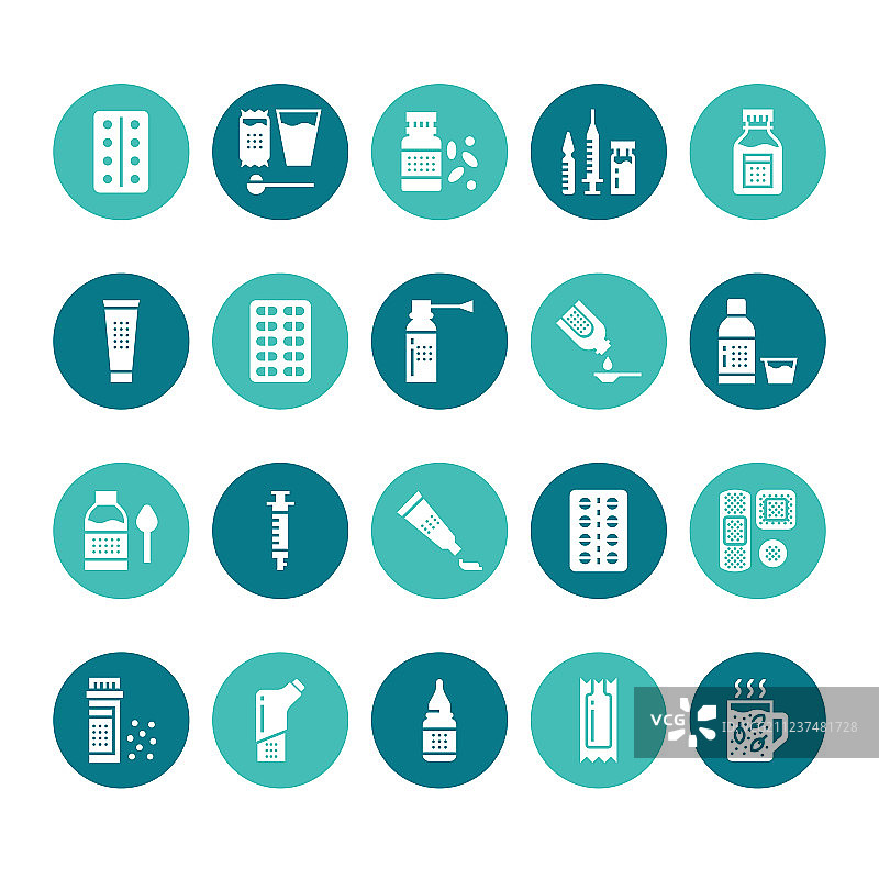 药品剂量形式字形图标图片素材